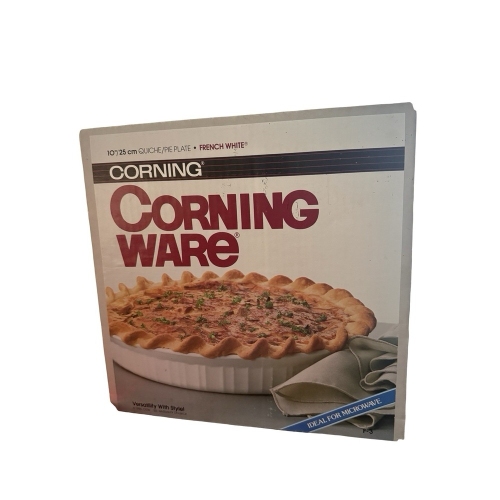 Corning Ware F-3-B French White 10" Quiche Pan / Pie Plate / Baking Dish new